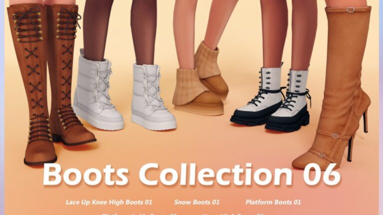 CC: Preciosa colección de botas de invierno para mujer creado por Jius-sims para los Sims 4