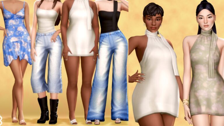 CC: Preciosa colección ropa vaquera para mujer creada por Serenity para los Sims 4