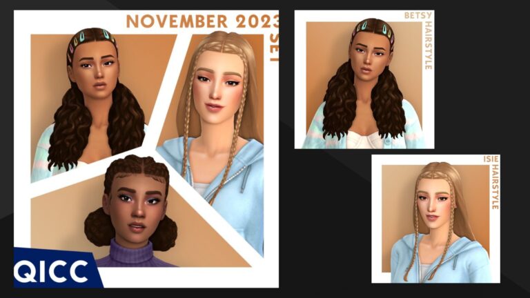 CC: Maravillosa colección de peinados para mujer estilo Maxis Match creado por QICC para los Sims 4