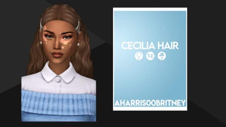 CC: Precioso peinado estilo Maxis Match creado por Harris00britney de mujer para los Sims 4