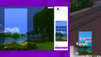 Interfaz del Custom Phone Wallpaper Generator para mods sims 4