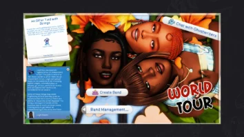 World Tour MOD V2 interfaz de artista independiente en Los Sims 4