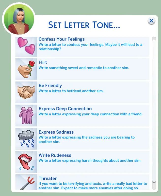 Mods Sims 4. Mod Write Custom Letters para Sims 4. Mod de SonozakiSisters.
