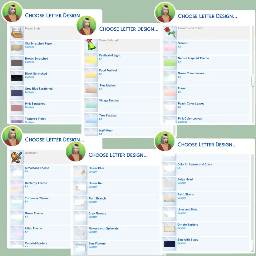 Mods Sims 4. Mod Write Custom Letters para Sims 4. Mod de SonozakiSisters.