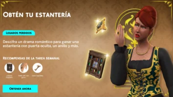 Vista de recompensas exclusivas con pack dentro del evento Legados perdidos en Los Sims 4