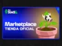 Sims 4 Marketplace banner oficial con logo y planta vaca, presentado por Simlish4