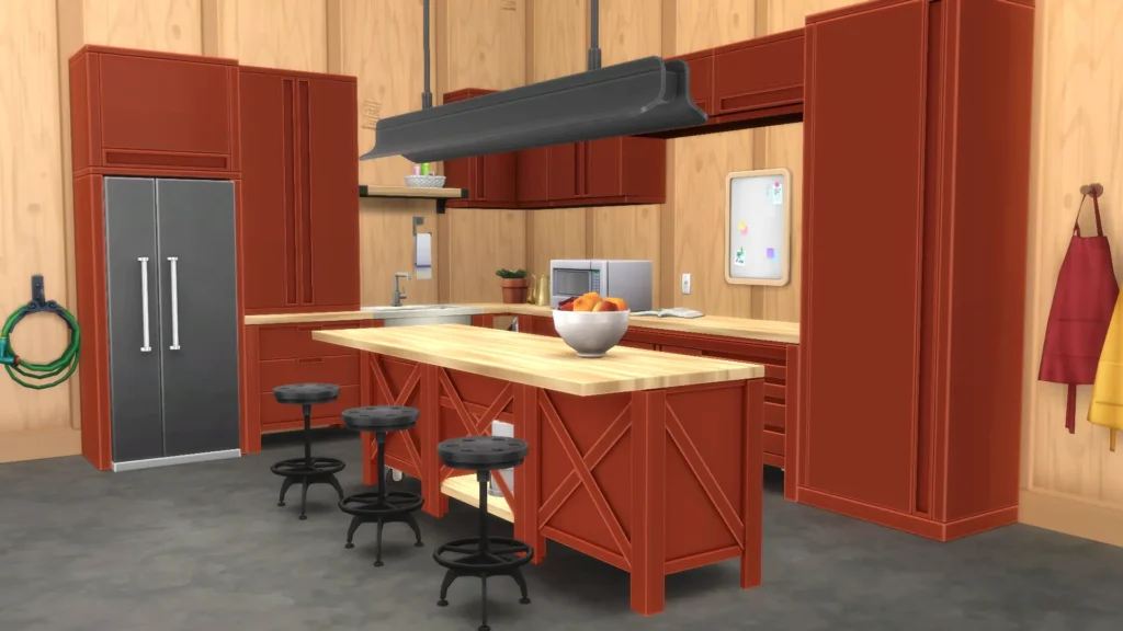 Sims 4 CC Peacemaker WURK Cabinetry set modular para talleres en Los Sims 4