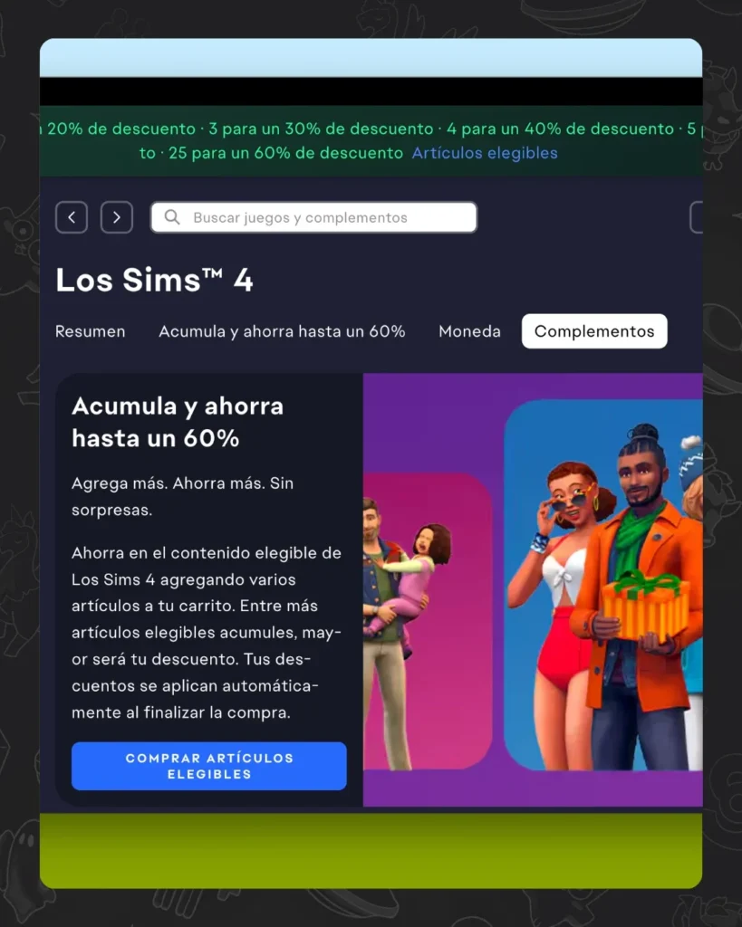 Acumula y ahorra en Los Sims 4: así funciona el nuevo sistema de descuentos de EA | Simlish4