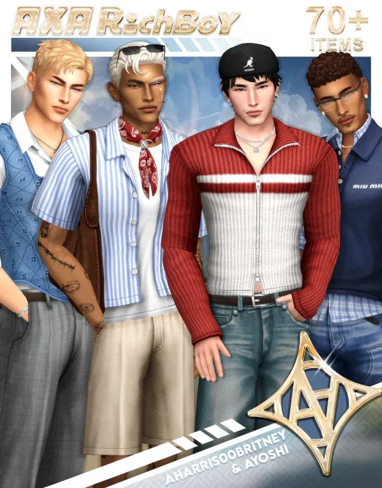 ropa CC para Los Sims 4, AxA Richboy | Public on August 20th, 2026 de aharris00britney para Los Sims 4 | Simlish4