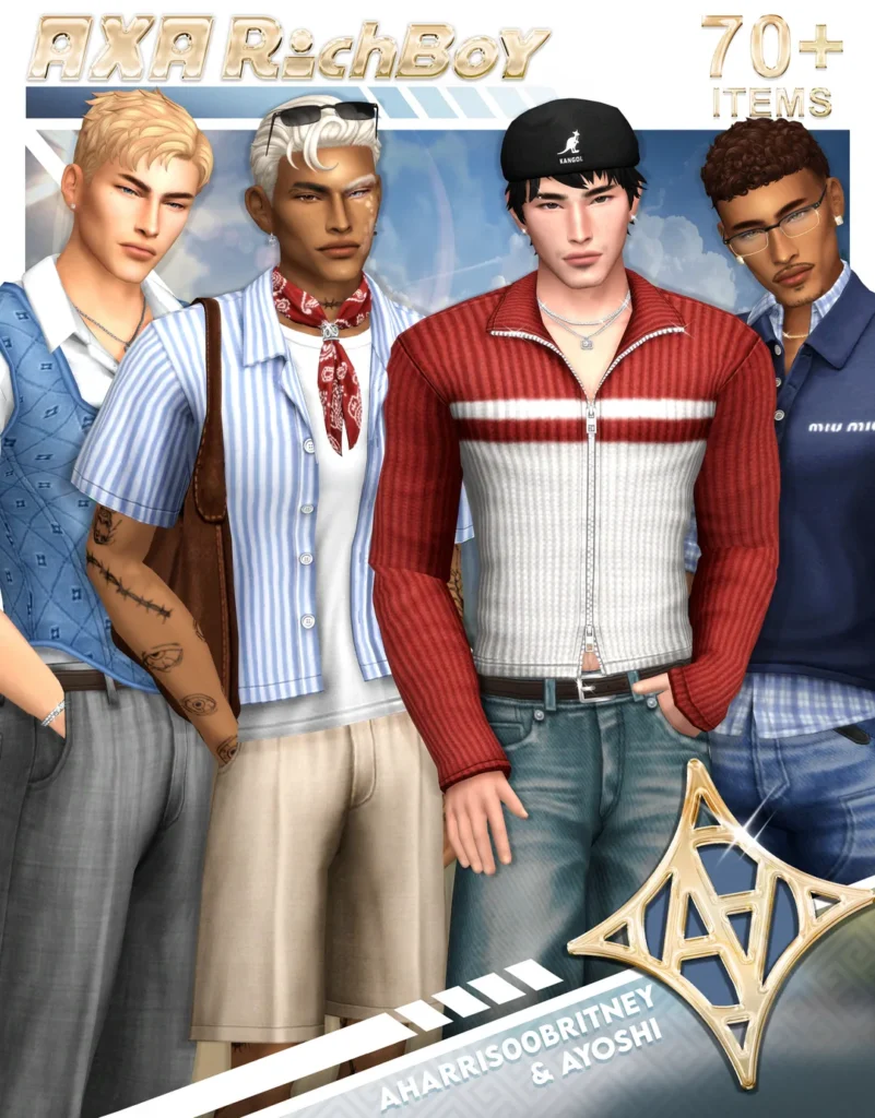 ropa CC para Los Sims 4, AxA Richboy | Public on August 20th, 2026 de aharris00britney para Los Sims 4 | Simlish4