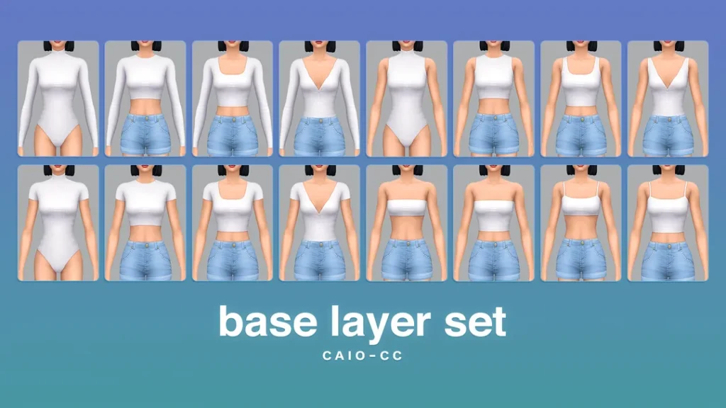 Sims 4 CC, Base Layer Set de Caio para Los Sims 4 | Simlish4