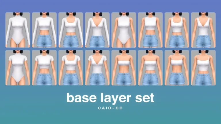 Sims 4 CC, Base Layer Set de Caio para Los Sims 4 | Simlish4