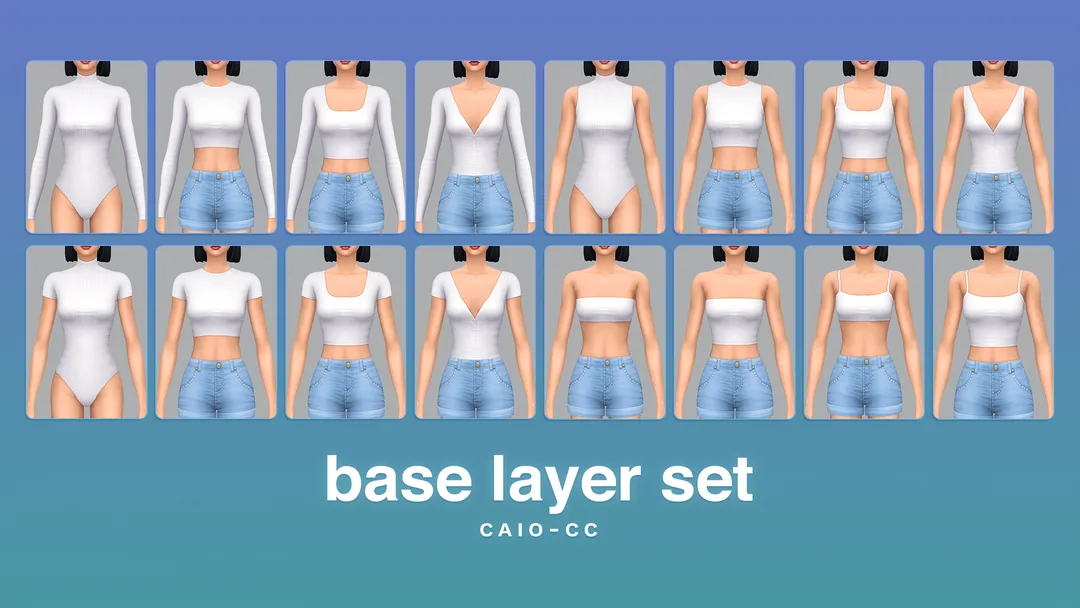 Sims 4 CC, Base Layer Set de Caio para Los Sims 4 | Simlish4