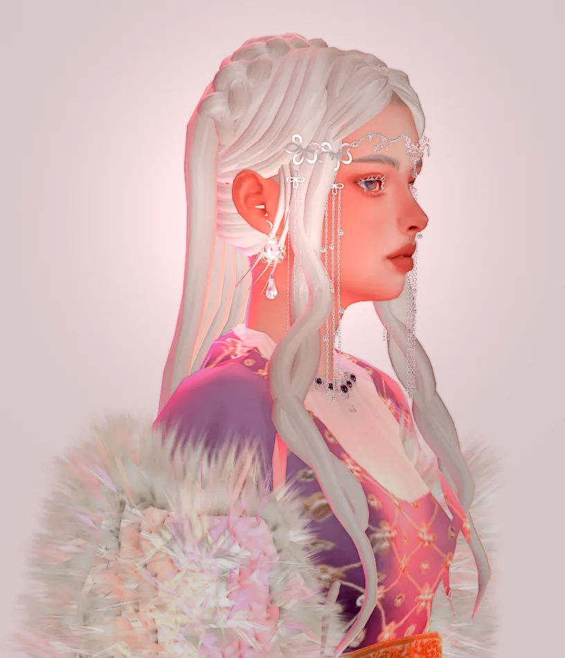 Sims 4 CC — Daenerys Winterfell Hair de kyusims4offical para Los Sims 4 | Simlish4 — imagen 3