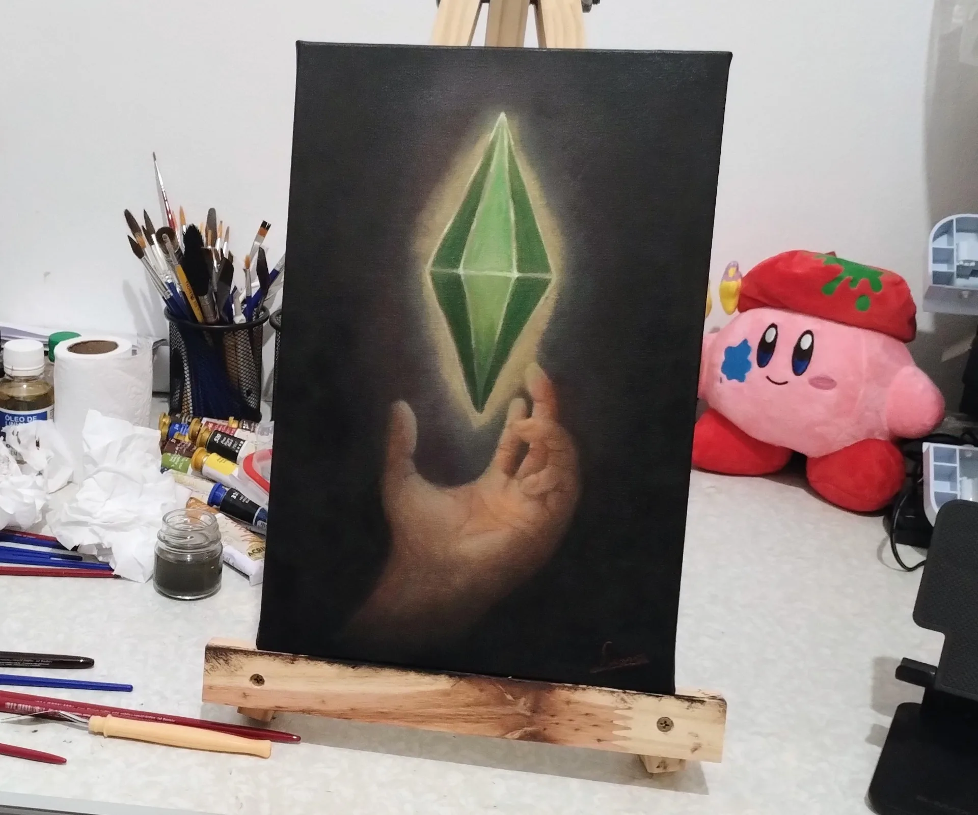 I made a baroque, oil on canvas Plumbob painting! de u/-RetroLune- | Simlish4 — imagen 3