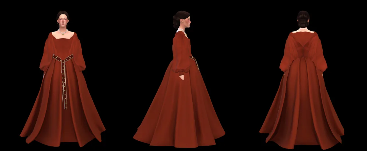 Sims 4 CC — Lady Florence Gown (TS4CC) de opalescence-sim para Los Sims 4 | Simlish4 — imagen 2