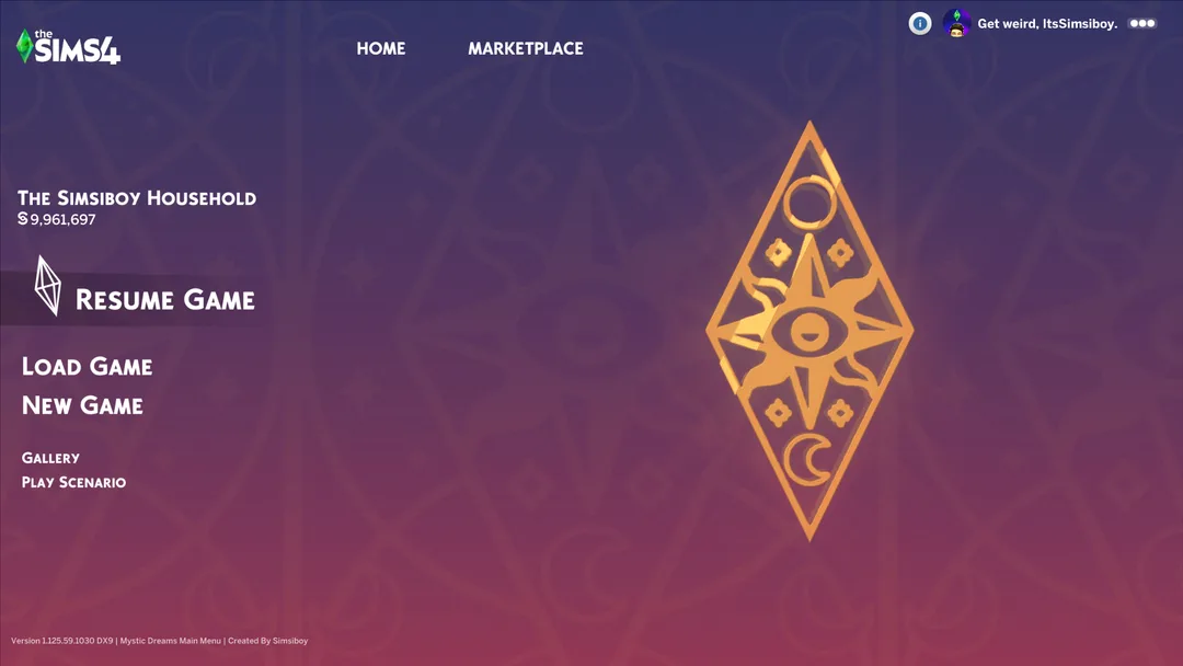 Sims 4 Mod, Mystic Dreams (Main Menu) de Simsiboy para Los Sims 4 | Simlish4