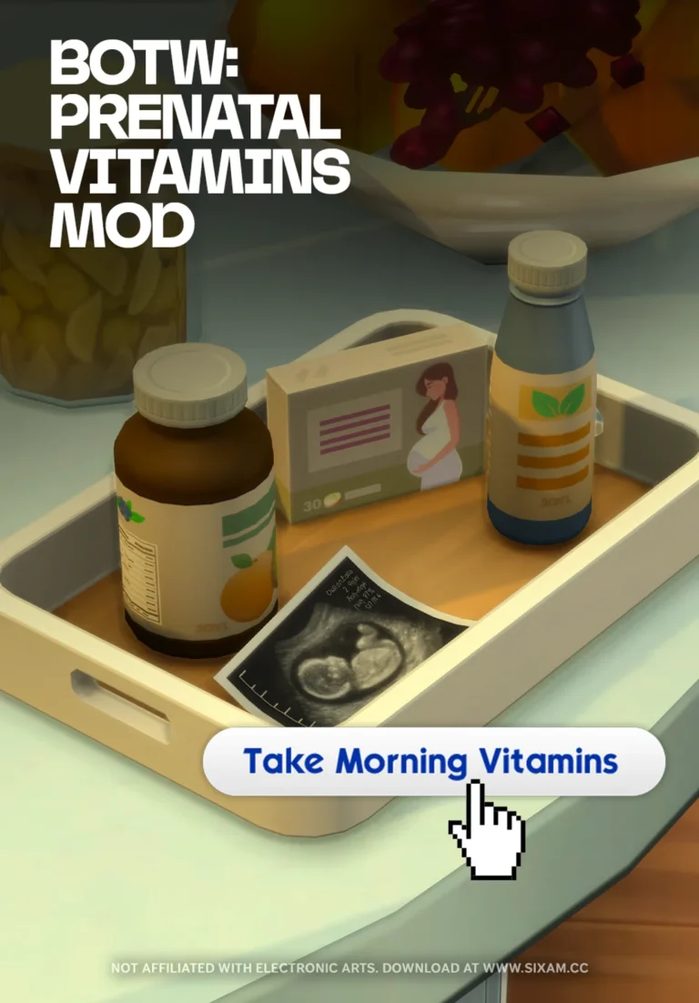 🚨NEW MOD ALERT🚨 BOTW: Prenatal Vitamins (Sims 4 Mod) de SIXAM CC para Los Sims 4 | Simlish4
