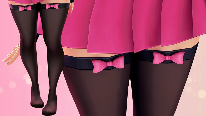 Sims 4 CC — Suzu Ribbon Set de Saruin para Los Sims 4 | Simlish4, imagen 6