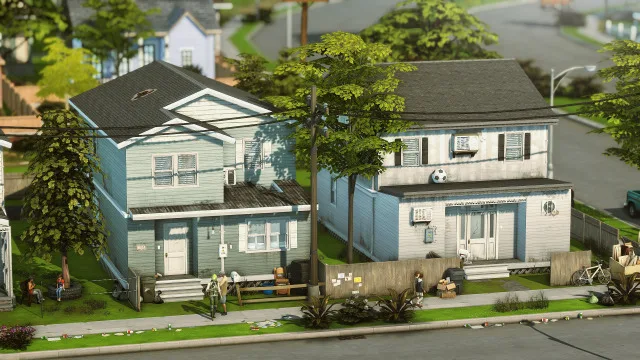 Vista previa de 3 rundown suburbans willow creek i got some, solares y habitaciones de axiisims para Los Sims 4.