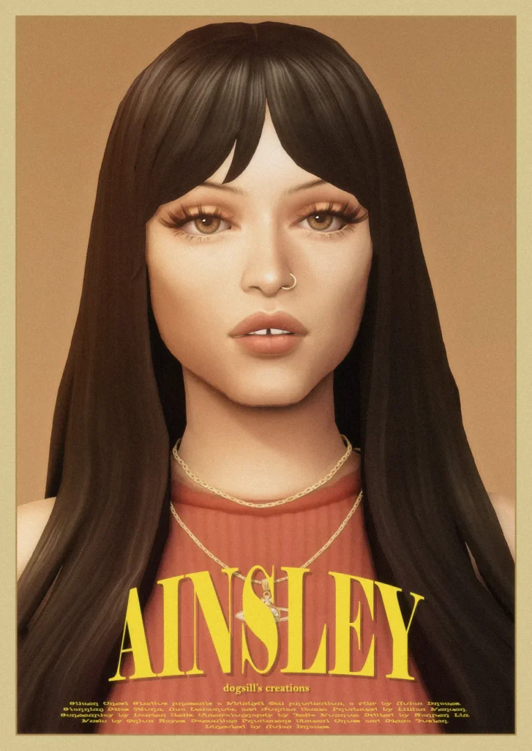 Ainsley cabello de dogsill para Los Sims 4