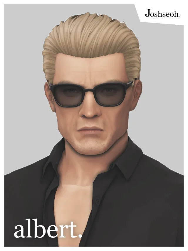 Vista previa de Albert Wesker cabello (cabello Commissions), cabello de joshseoh para Los Sims 4.