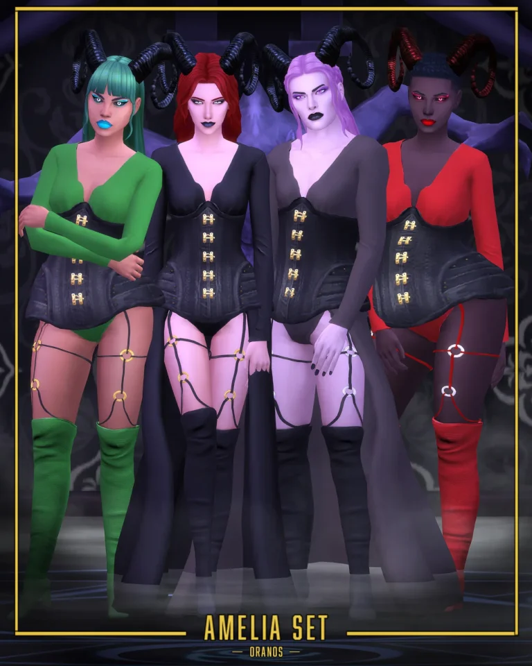 Vista previa de Amelia Set, crear un sim de oranos para Los Sims 4.