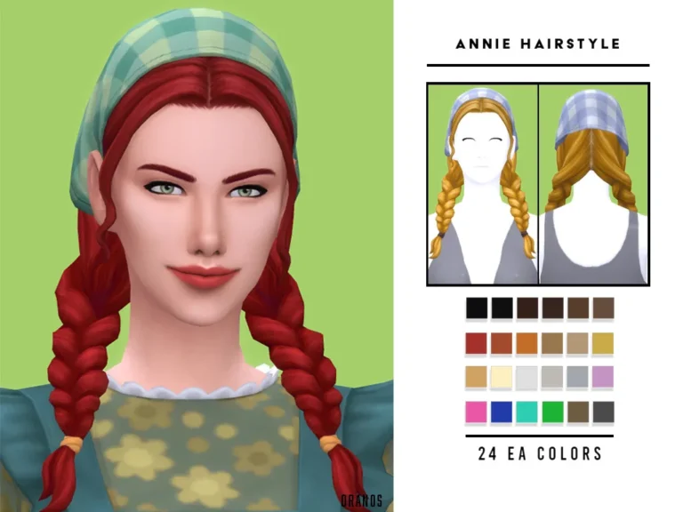 Vista previa de Annie Hairstyle, cabello de oranos para Los Sims 4.