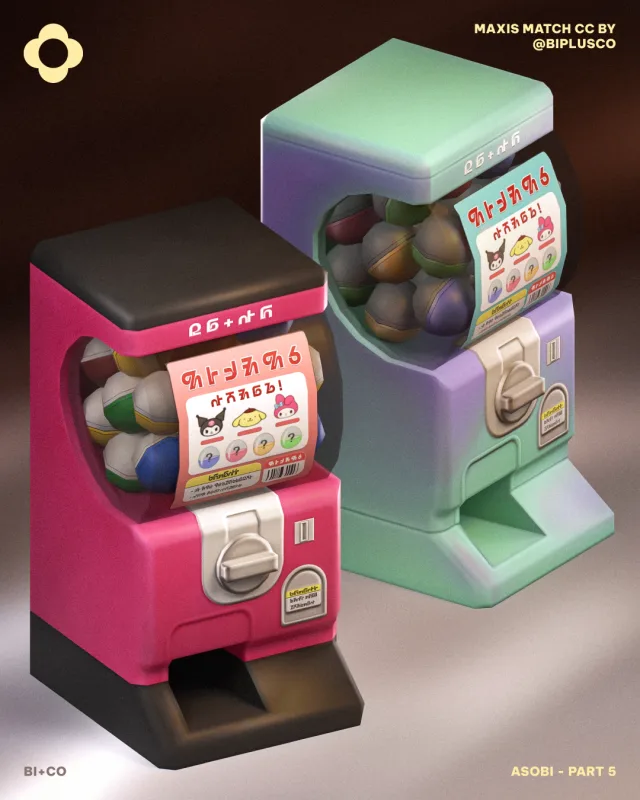 Asobi Part 5 - Lucky Twist Gachapon The functional Gachapon machine is finally here ! After rounds of scripting and troubleshooting, we are so proud to introduce our first-ever f de biplusco para Los Sims 4