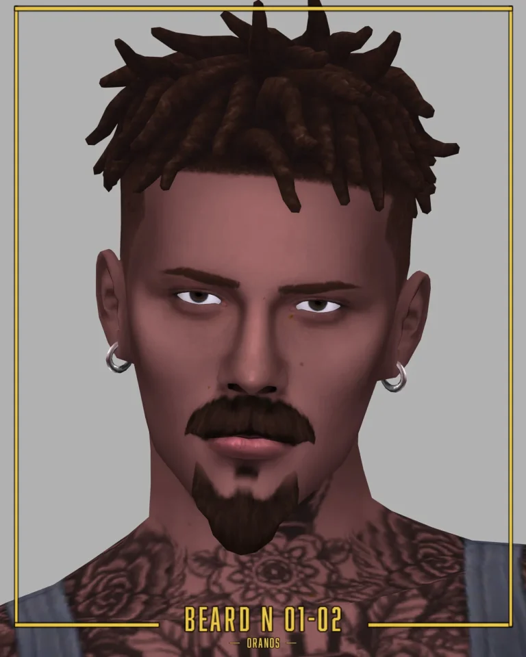 Vista previa de Beard N01-02, crear un sim de oranos para Los Sims 4.