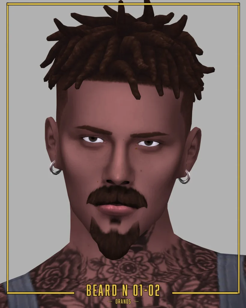 Vista previa de Beard N01-02, crear un sim de oranos para Los Sims 4.