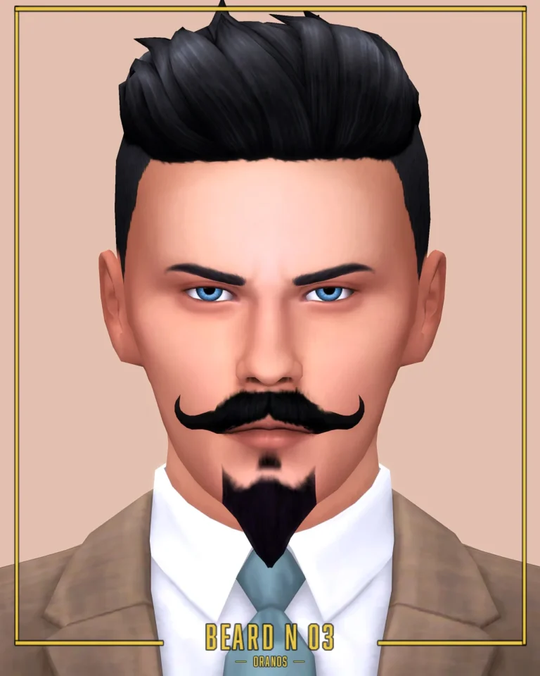 Vista previa de Beard N03, crear un sim de oranos para Los Sims 4.