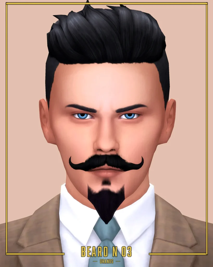 Vista previa de Beard N03, crear un sim de oranos para Los Sims 4.