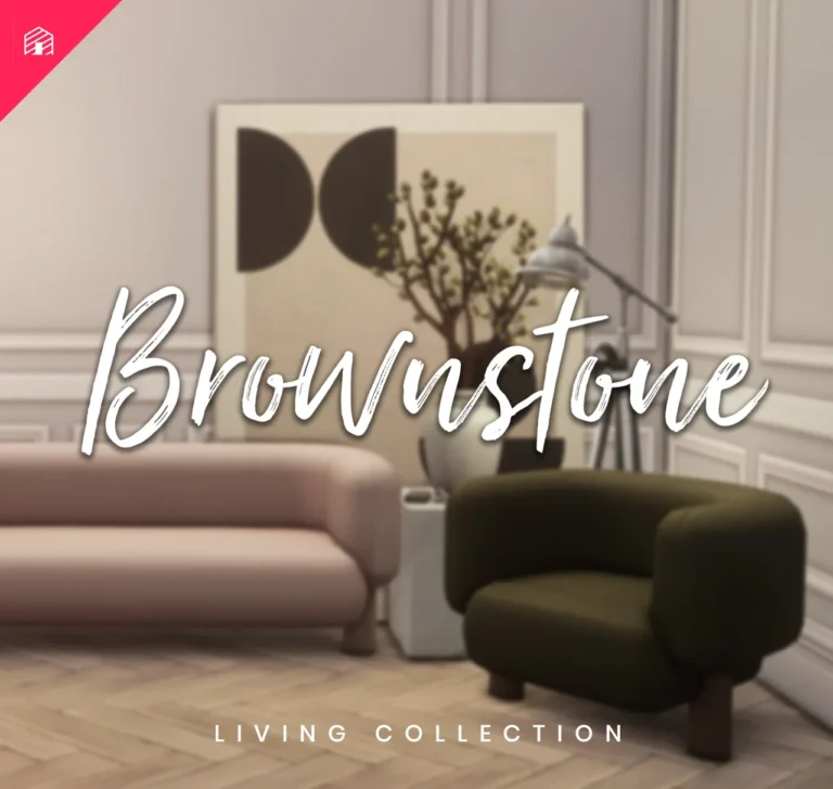 Vista previa de Brownstone colección - Part 3, construir y comprar de harrie-cc para Los Sims 4.