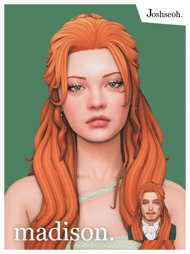 Vista previa de Cabello Madison, cabello de joshseoh para Los Sims 4.