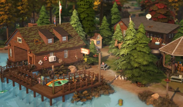 Vista previa de Camp Gibbi Gibbi (cc-free), construir y comprar de atticwindowatdawn para Los Sims 4.