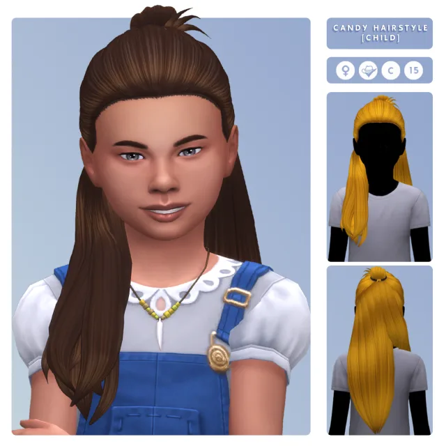 Vista previa de Candy Hairstyle (Child), cabello de oranos para Los Sims 4.