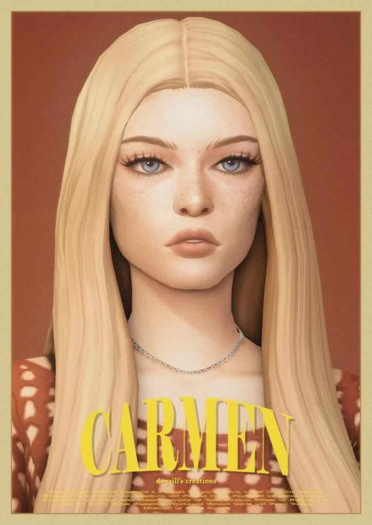 Carmen cabello de dogsill para Los Sims 4