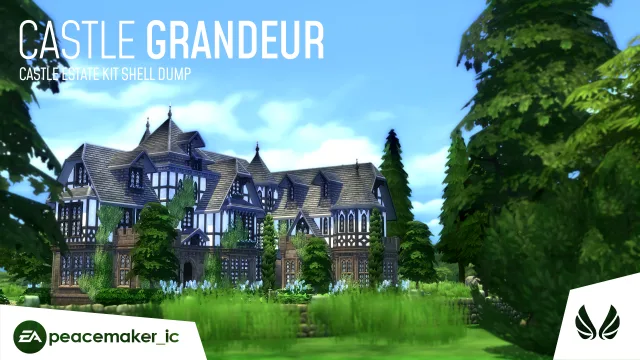 Castle Grandeur - Castle Estate Kit Shell Dump I had a lot of fun building with the new Castle Estate Kit, and many asked for the shells, so here they are. I have done a rough inte de peacemaker-ic para Los Sims 4