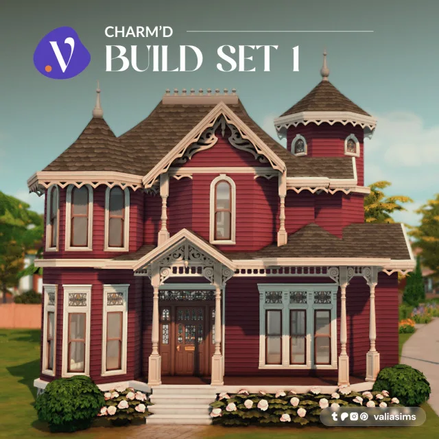 Charm'd - Build Set 1 Hey everyone! Am I or am I not writing this at 4AM 6AM? Yes, I am! :D Just the usual. But I wanted to share this set with you before I leave for the Camino. I de valiasims para Los Sims 4