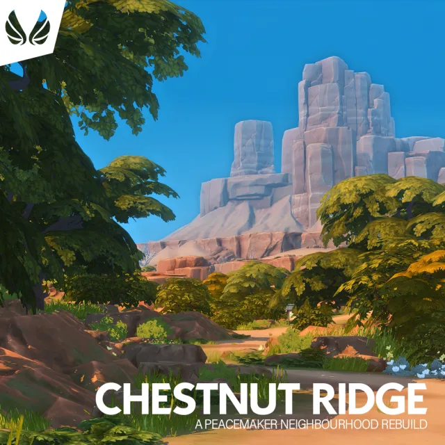 Vista previa de Chestnut Ridge - A Peacemaker Neighbourhood Rebuild, mascotas de peacemaker-ic para Los Sims 4.