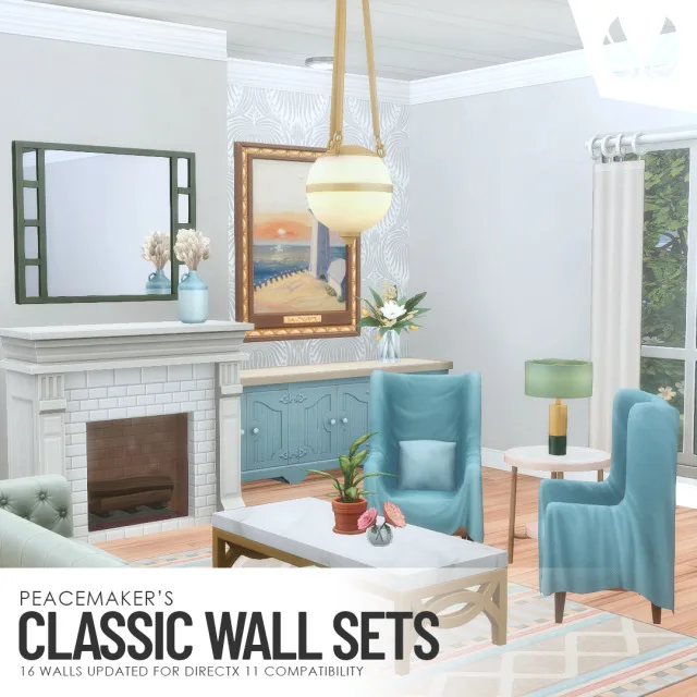 Classic Wall Sets - 16 Walls Updated for DX11 Just a simple update for wallpapers I know people love. I did have new versions, but people would need to re-apply the wallpaper, whic de peacemaker-ic para Los Sims 4