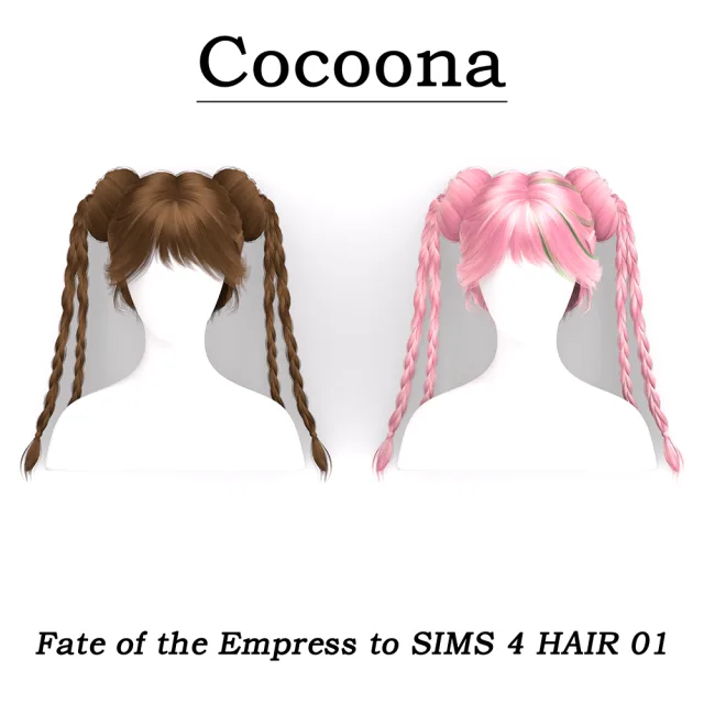 Vista previa de Cocoona_Fate of the Empress to SIMS 4 cabello 01, cabello de cocoona-sims para Los Sims 4.