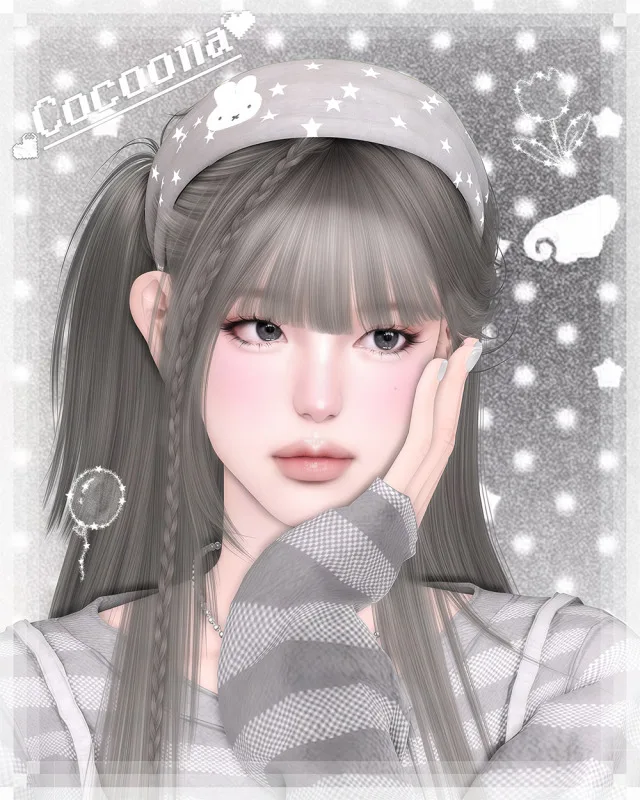 Vista previa de Cocoona_Fluffy Miffy Charm Headband, crear un sim de cocoona-sims para Los Sims 4.