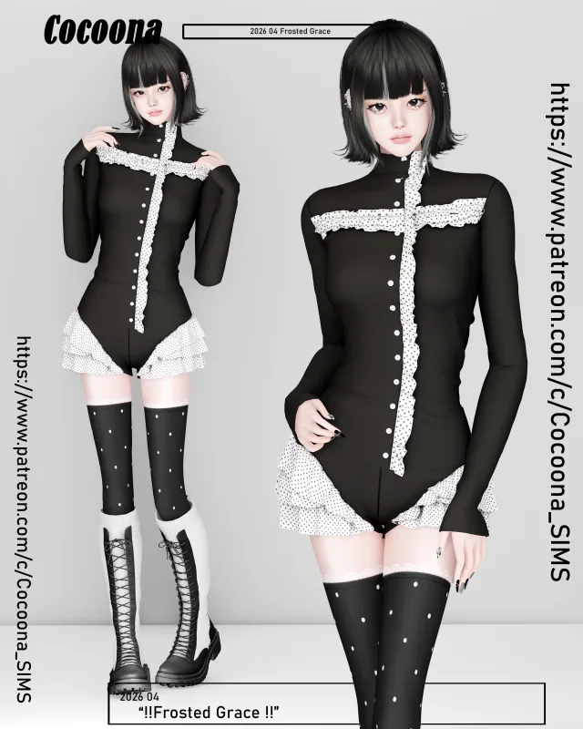 Vista previa de Cocoona_Frosted Grace, crear un sim de cocoona-sims para Los Sims 4.