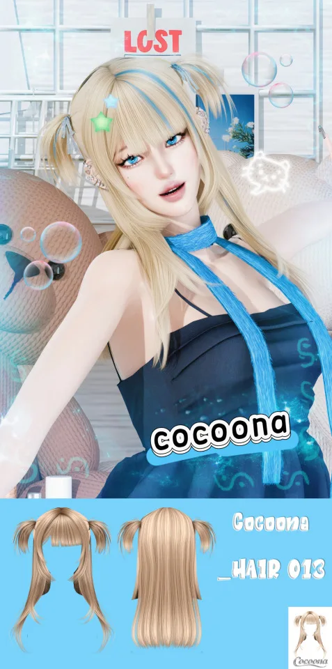 Vista previa de Cocoona_HAIR 013, cabello de cocoona-sims para Los Sims 4.