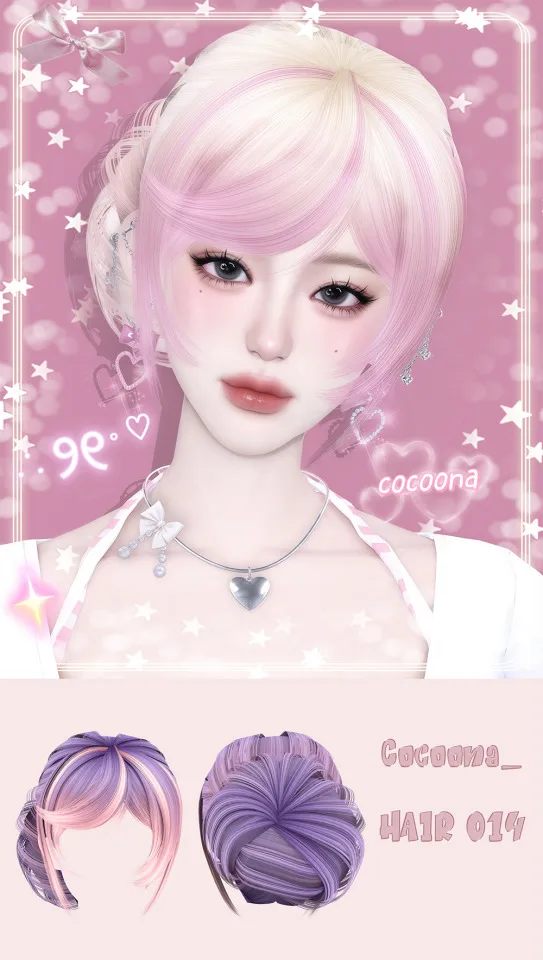 Vista previa de Cocoona_HAIR 014, cabello de cocoona-sims para Los Sims 4.
