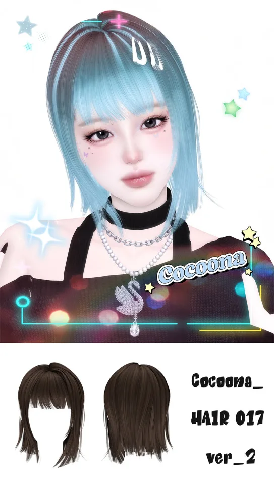 Vista previa de Cocoona_HAIR 017, cabello de cocoona-sims para Los Sims 4.