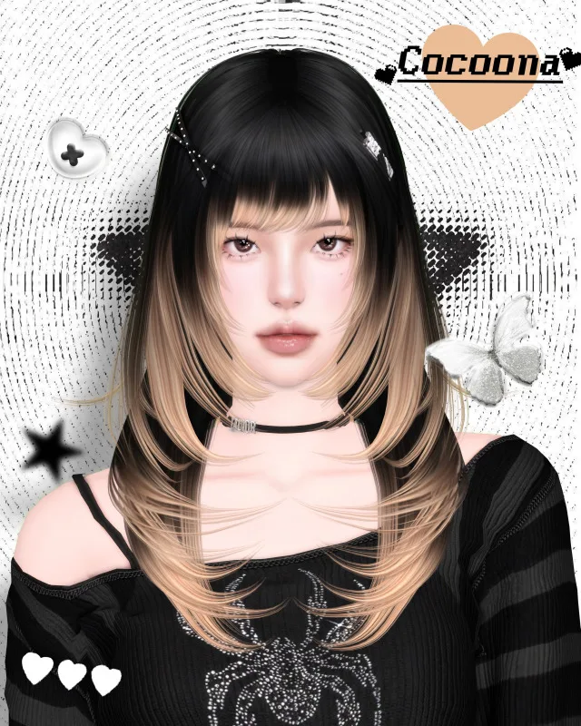 Vista previa de Cocoona_HAIR 24, crear un sim de cocoona-sims para Los Sims 4.