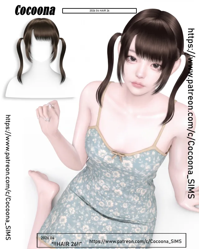 Vista previa de Cocoona_HAIR 31, crear un sim de cocoona-sims para Los Sims 4.